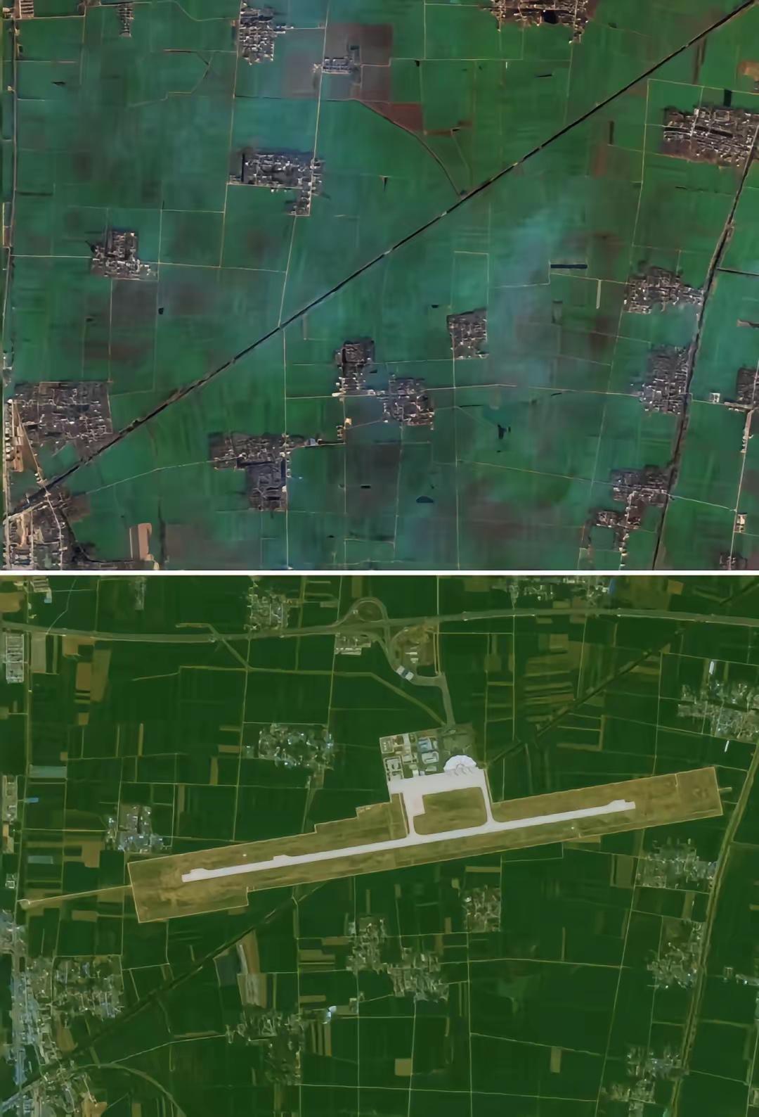 安徽亳州机场真是太牛了，这是拆迁一点都没多拆呀！机场的选址非常的有意思，选