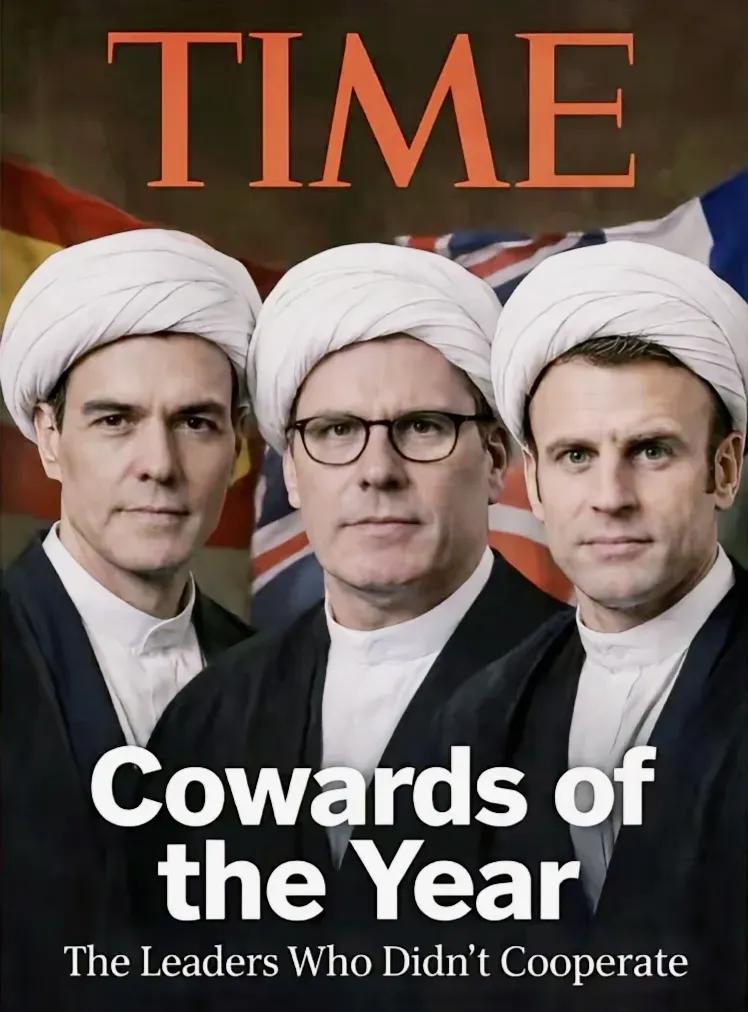 欧美互怼已经到了新高度！时代周刊直接把西班牙首相，法国总统，英国首相戴上了阿富