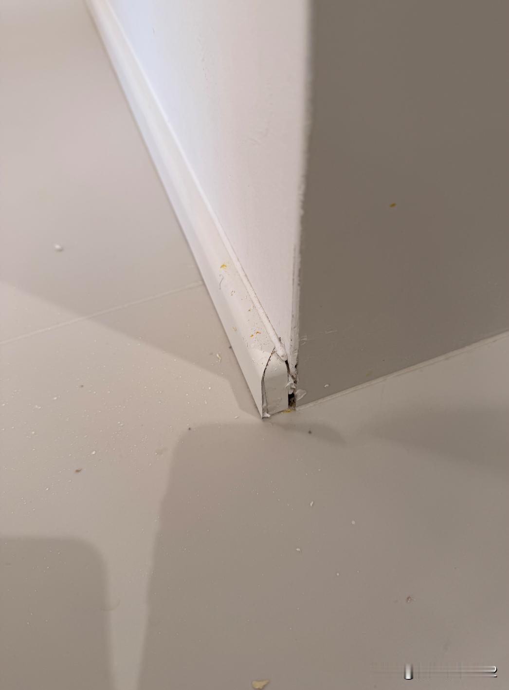 这种踢脚线值多少工费，已疯！关于踢脚线安装下面缝隙，上来师傅就说地不平，打