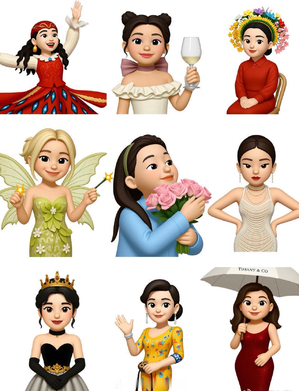 女明星出圈造型emoji解码，你认出了几个？1️⃣迪丽热巴：红石榴2️
