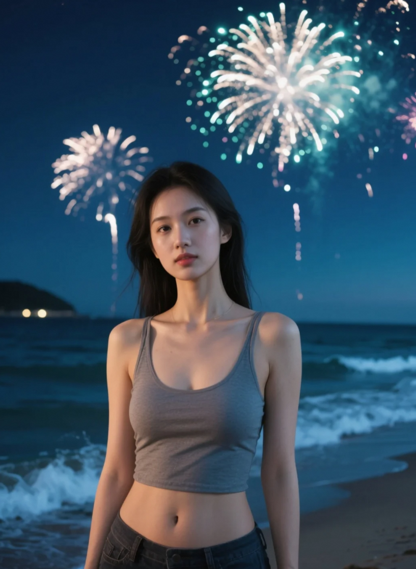 浪花偷走了烟花，我偷走了整个夜