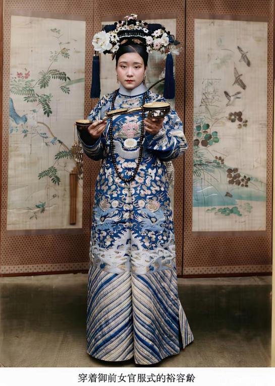 照片上这位身着清廷蟒袍礼服的女子是慈禧太后的御前女官裕容龄，然而贵族身份和宫廷经