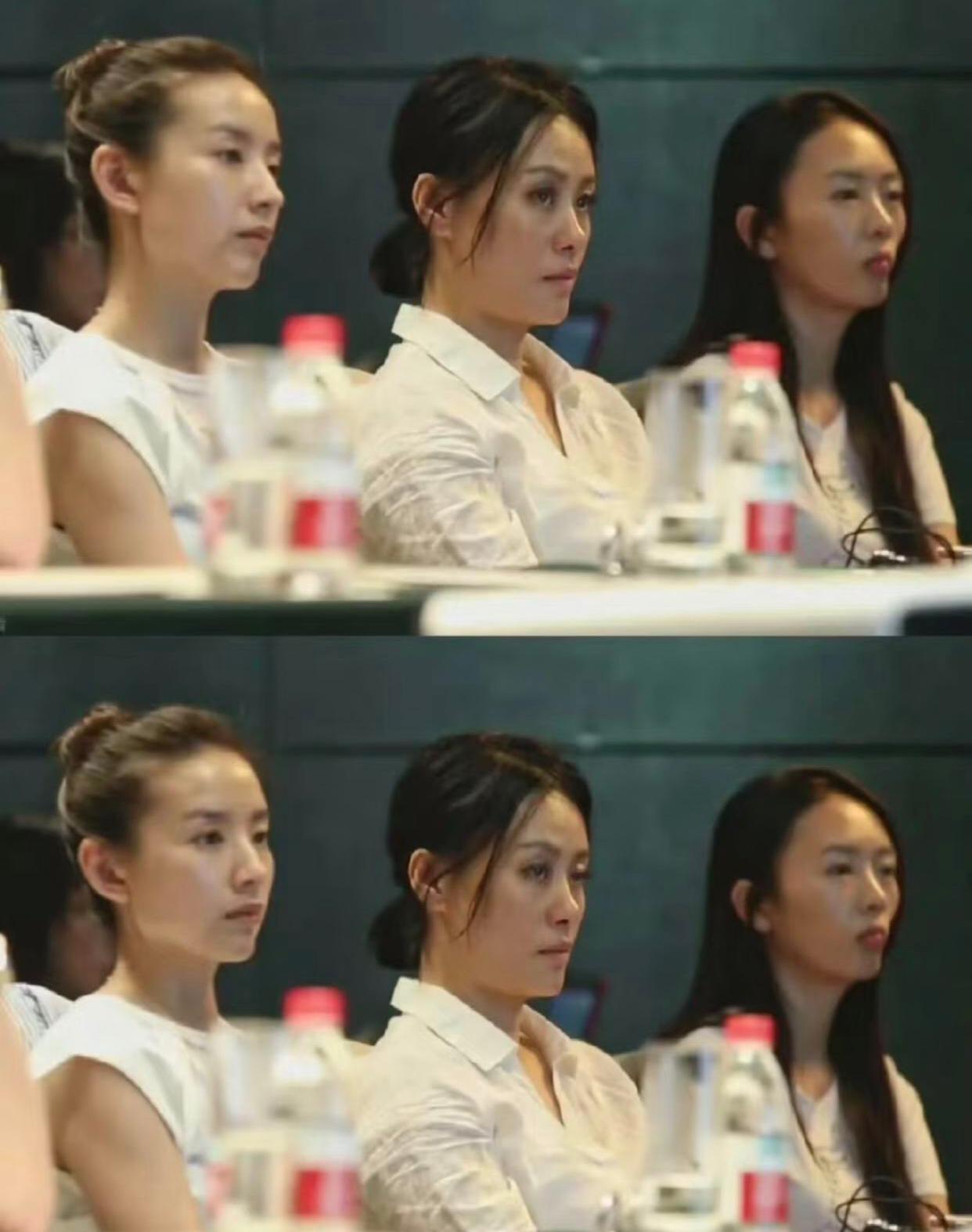 这张合影很明显，即便是女明星很多也是侧颜扛不住的，尤其不再年轻脸上没肉了，