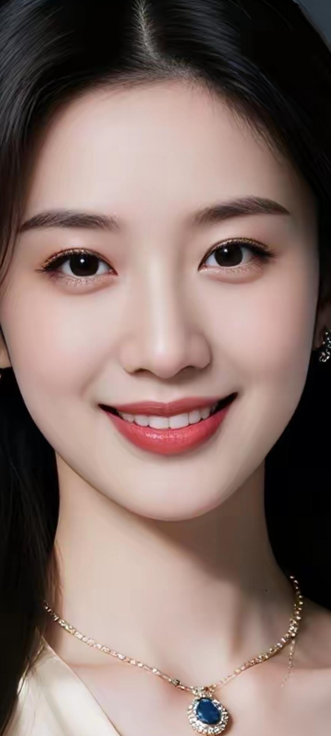 温柔甜美的微笑，精致的妆容和优雅的项链，完美呈现你的魅力！💖✨