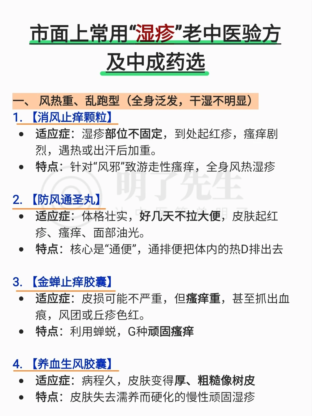 市面上常用“湿疹”老中医验方及中成药选