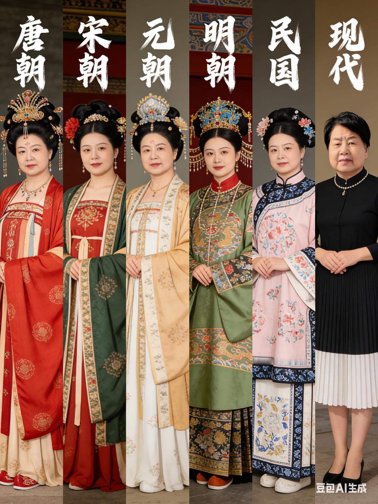 六位女士穿着不同朝代的服装。那个朝代服装适和你心意留言: