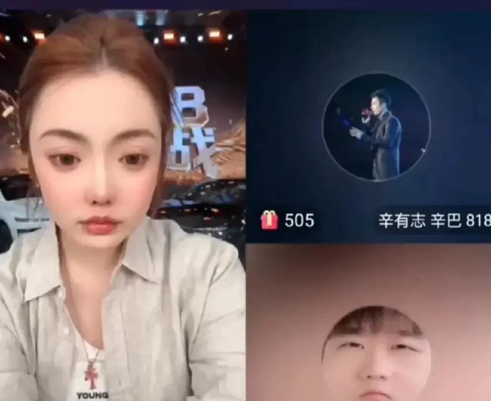 罕见画面蛋蛋直播间同时连麦师傅辛巴，师兄赵梦澈！蛋蛋哭诉