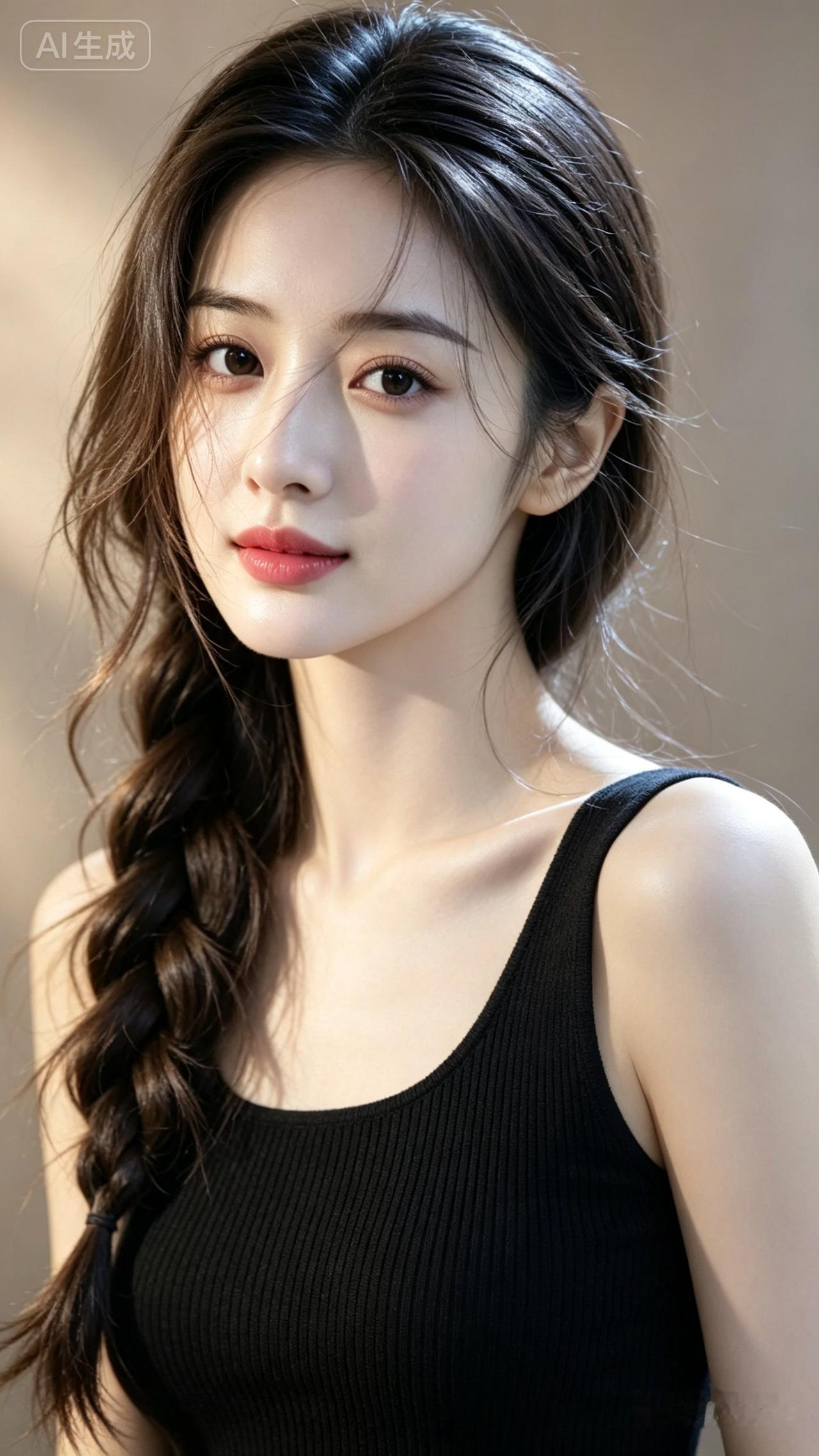 温柔少女心，黑发编辫，甜美可人！💕