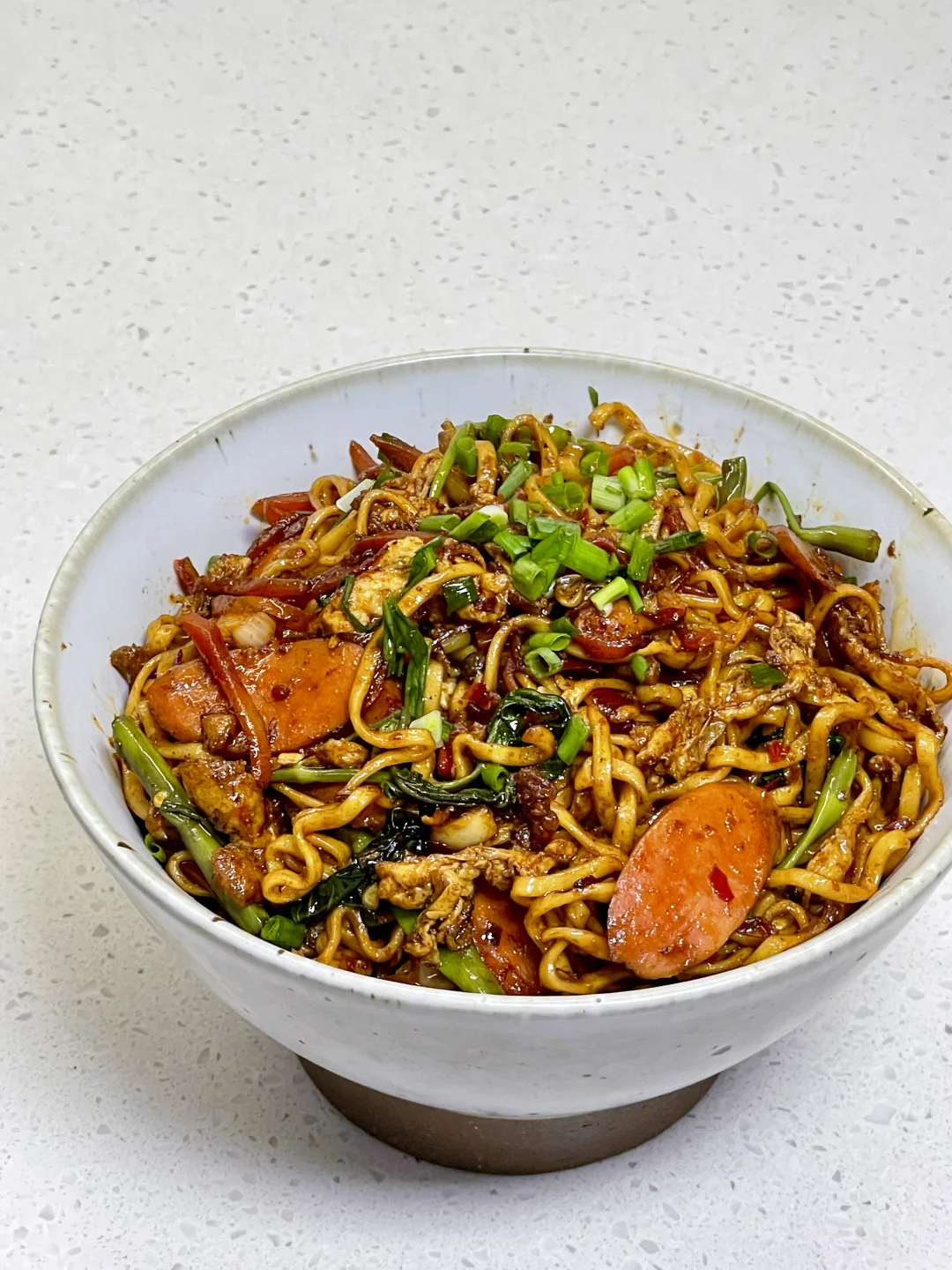 泡椒火腿炒面也太绝了，附详细做法～