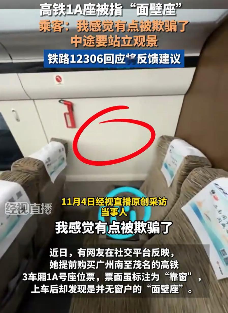 广东广州，一女子买了张高铁票，在网上购票时，特意选了一个靠窗户的座位，想着一路上