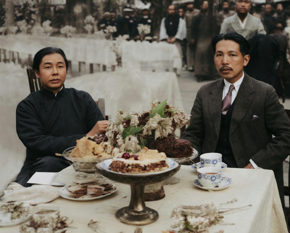1931年4月29日，少帅张学良（右）与故宫博物院首任馆长易培基（左），在北平故
