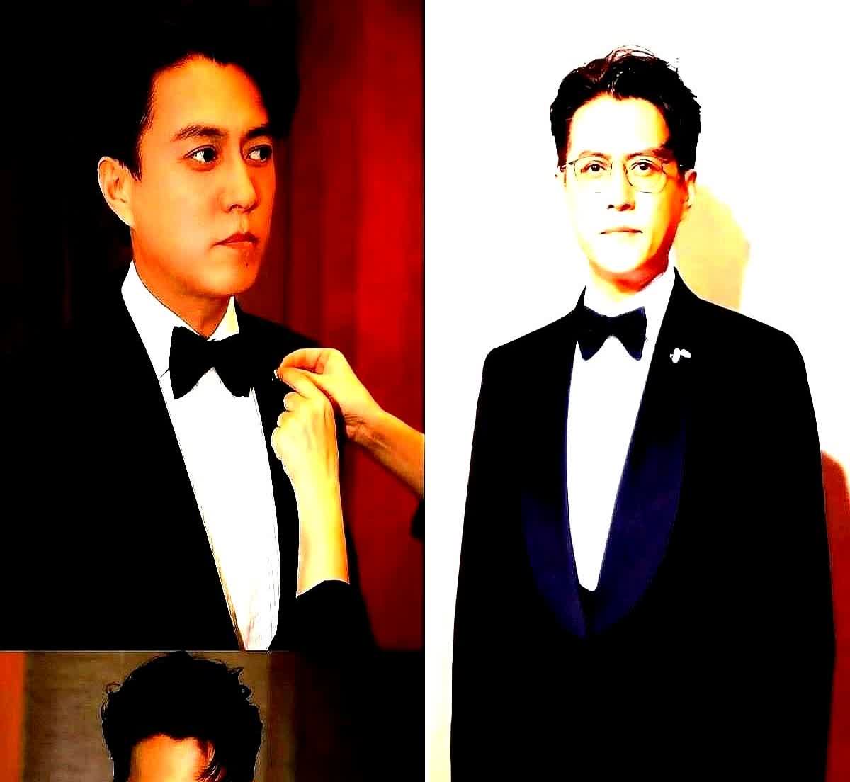 总感觉靳东有些不对劲，他都已经48岁了。昨晚红毯上他戴那副细边黑框眼镜，