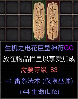 暗黑二重制版国服战网拍卖极品之法师技能板电法极品超大板子。暗黑二中法师一直是