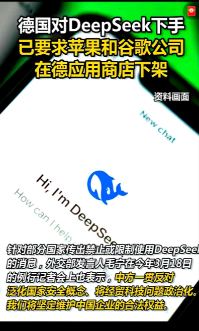 德国政府勒令下架中国AI工具DeepSeek，政治干预终究敌不过真金白银的市场选