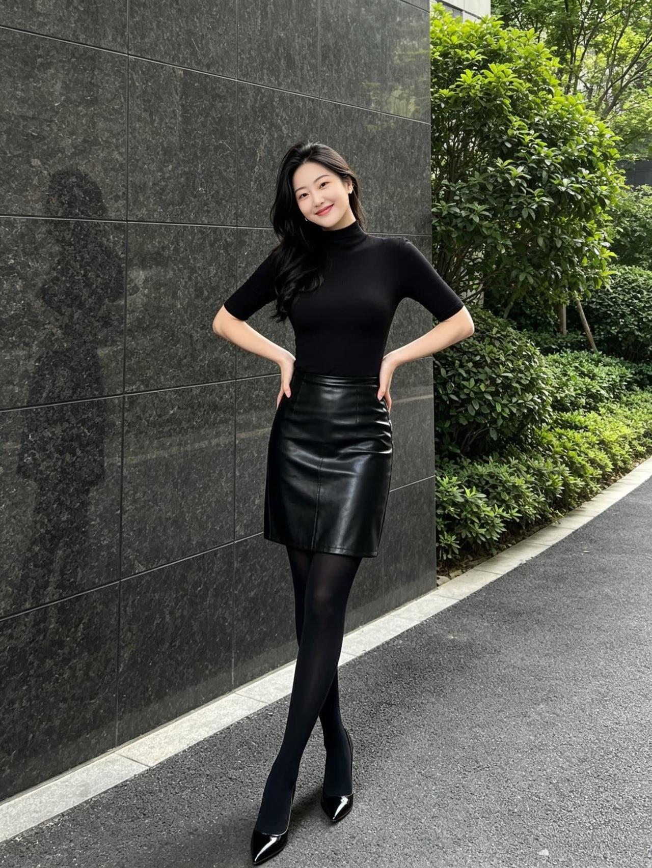你的丝袜搭配走路带风气场全开又美又飒的ootd感觉至上的黑色系穿搭我的上