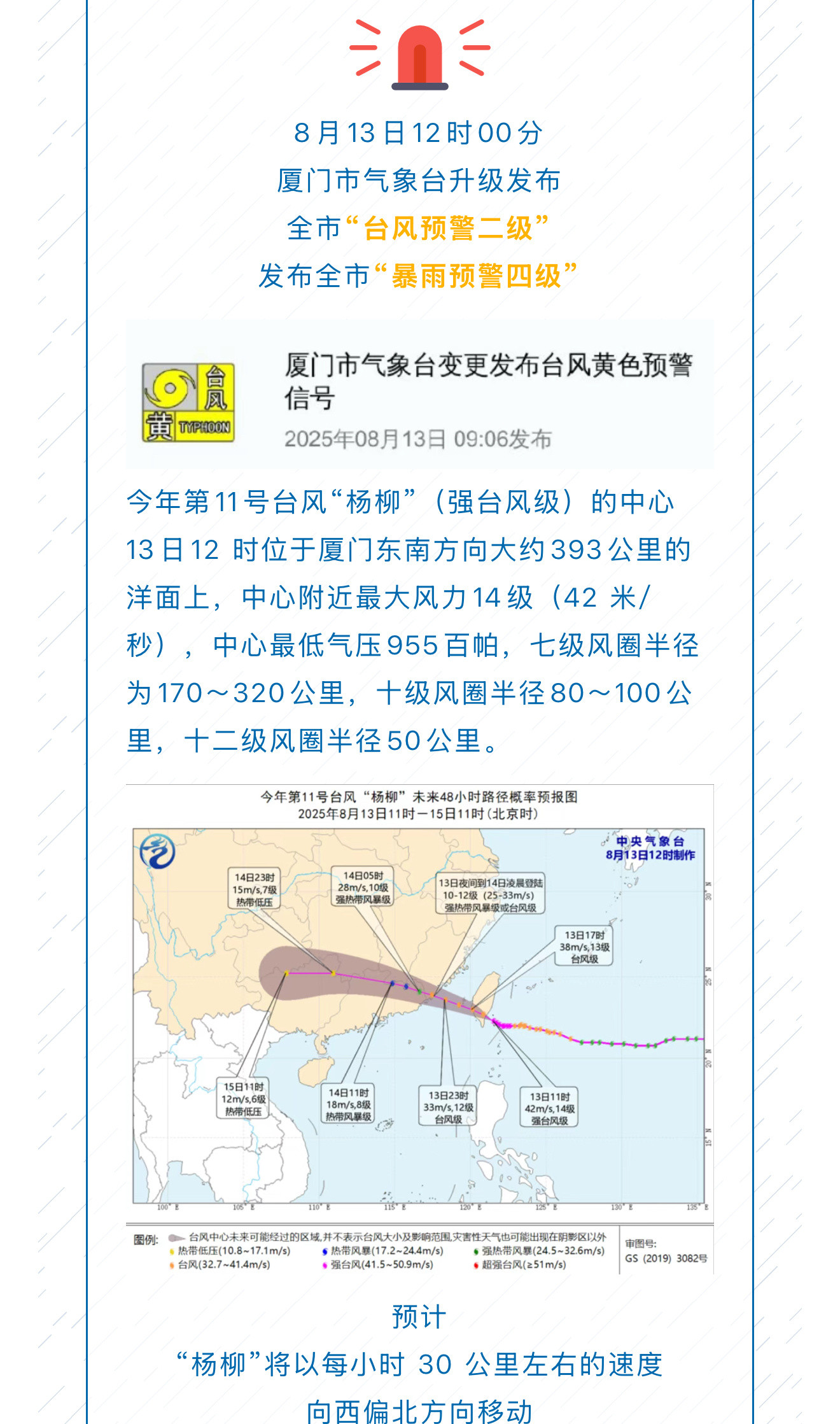 台风杨柳或给福建局部带来大暴雨福建人都在等台风来啦，希望这次台风有惊无险吧，各位