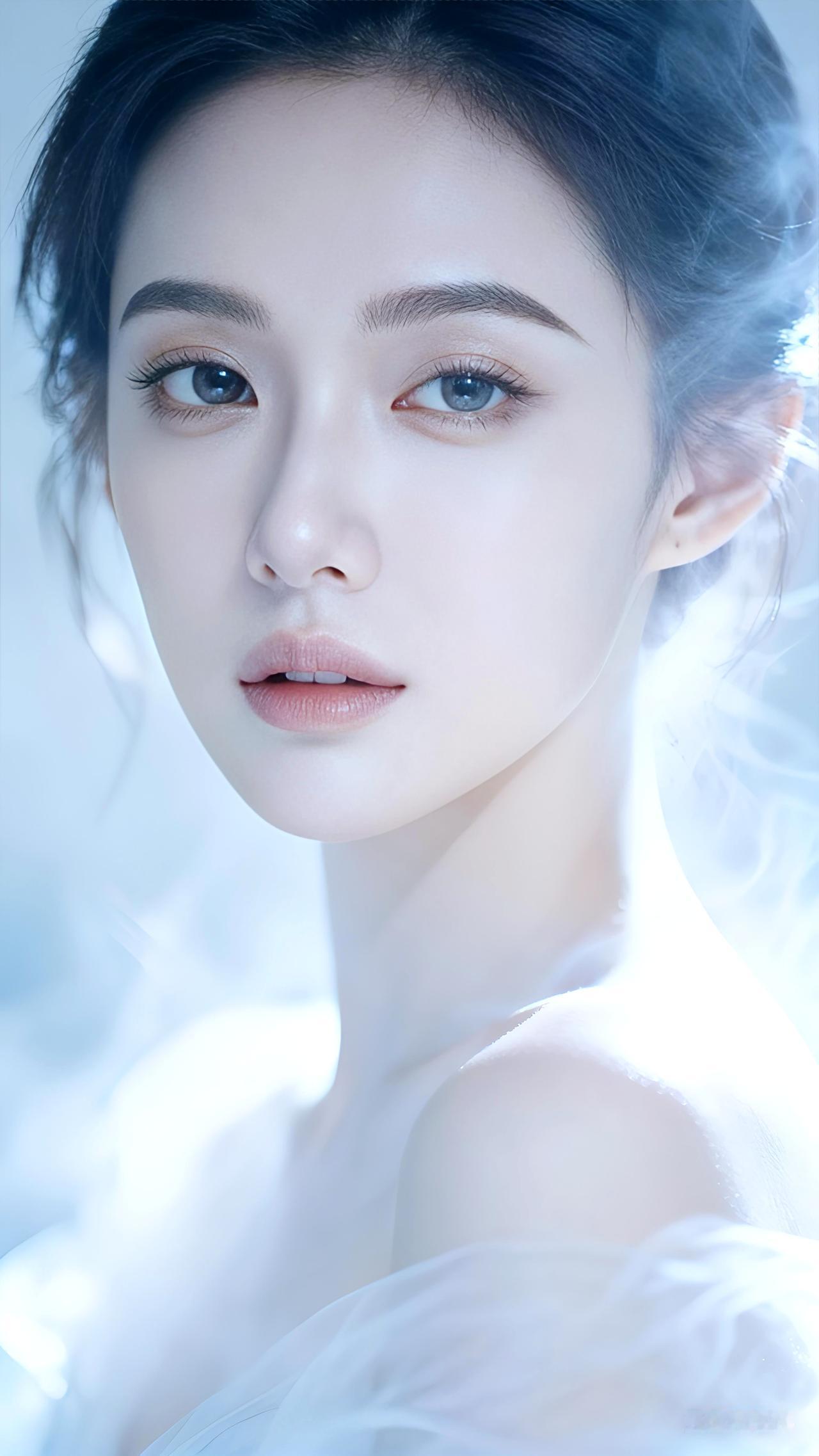 玉骨冰肌笼浅月，仙姿漫染一帘春壁纸写真豆包即梦ai倾城玉肌