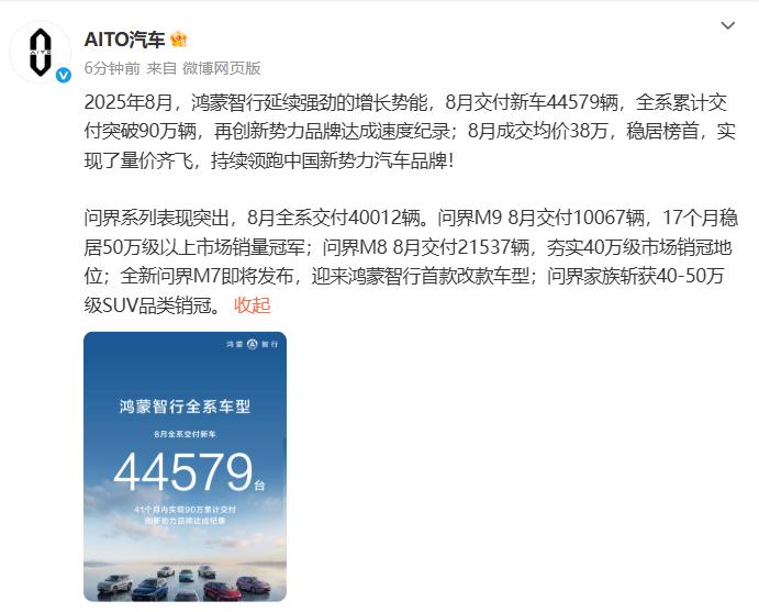8月份赛力斯工厂的高温假并没有对问界的交付量产生重大影响，M8依然保证了2万以上