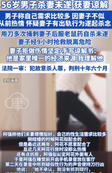 吉林，一56岁男子平均每天都要和妻子行房，可妻子却没了兴致，男子怀疑妻子