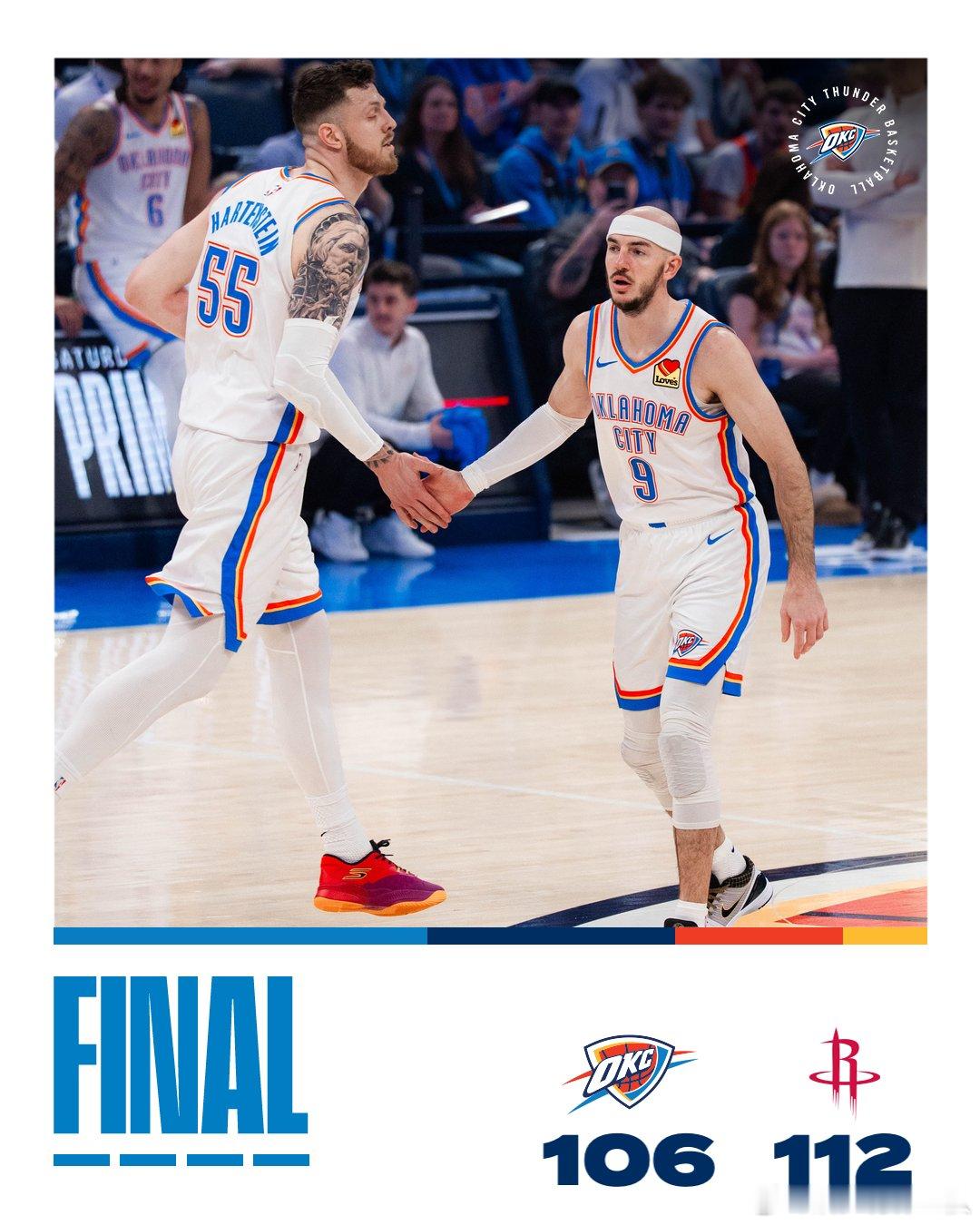 火箭赛季首胜雷霆亚历山大因伤缺阵，雷霆主场106-112不敌火箭遭遇两连败，这