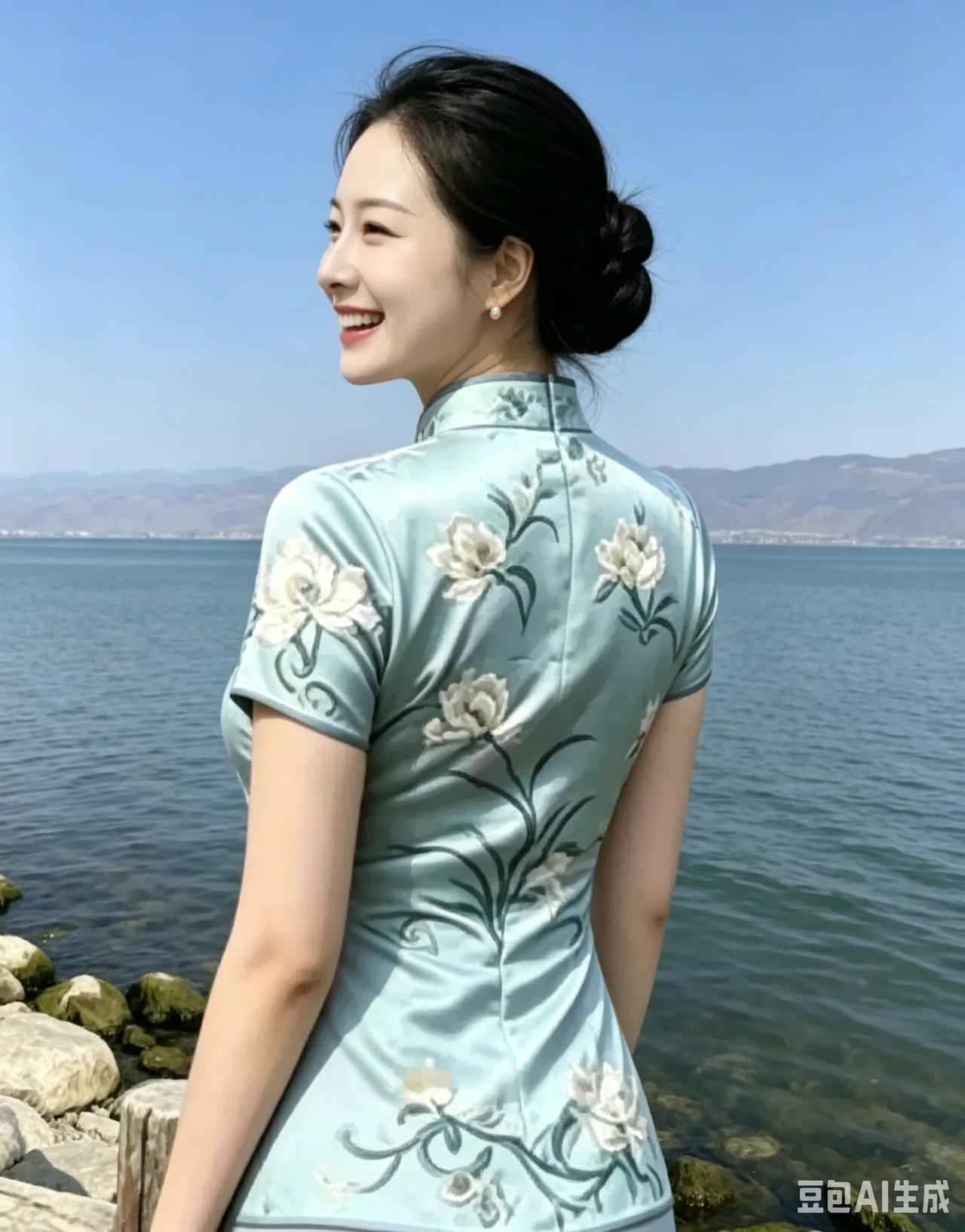 湖面微风拂过，静看远山与碧水相连淡淡的湖风扫过脸颊，我寻到这片人不多的湖畔