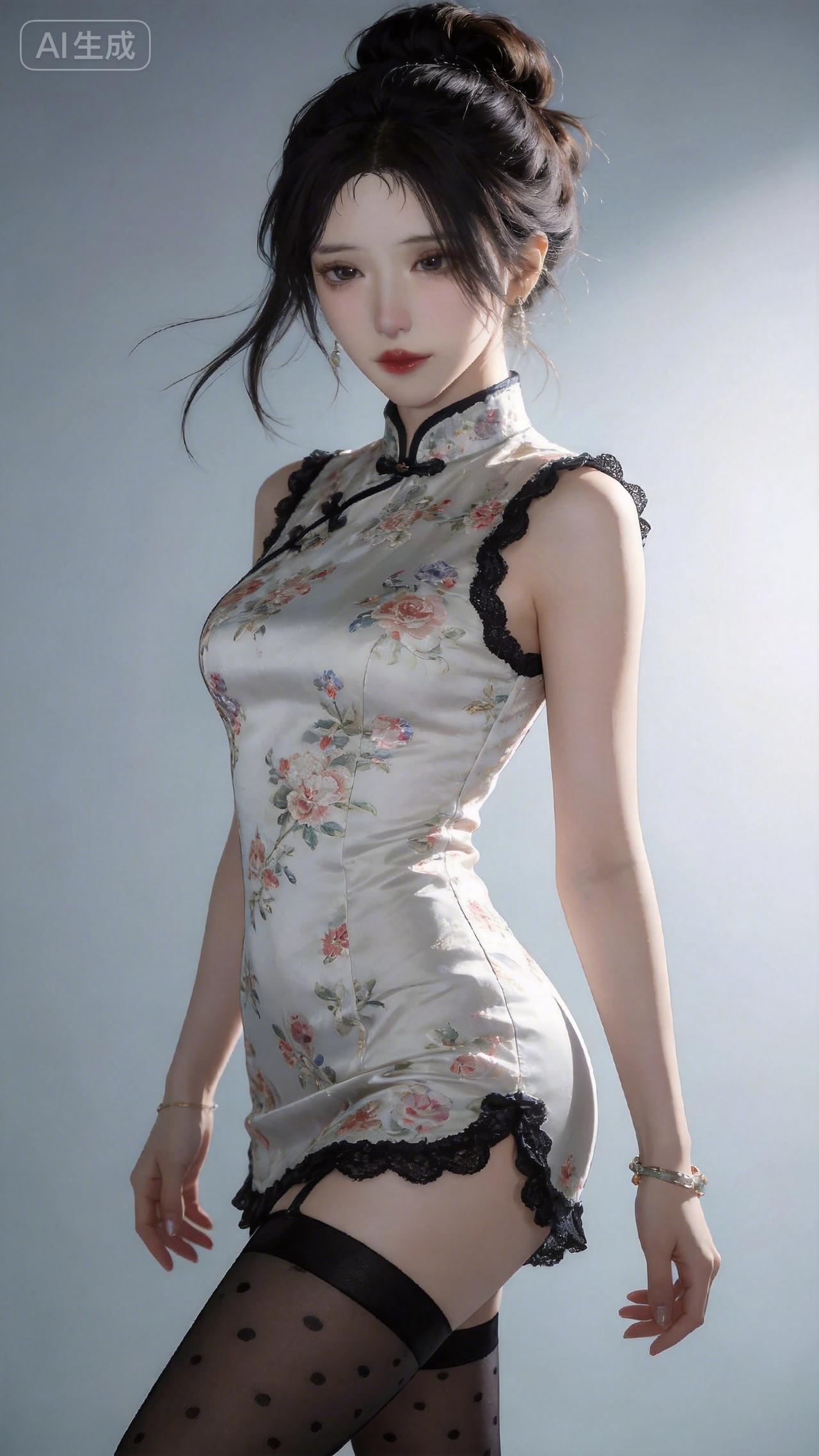 日常丝袜穿搭推荐终于找到一件能日常穿的旗袍了！以前总觉得旗袍太挑人，没想到这种短