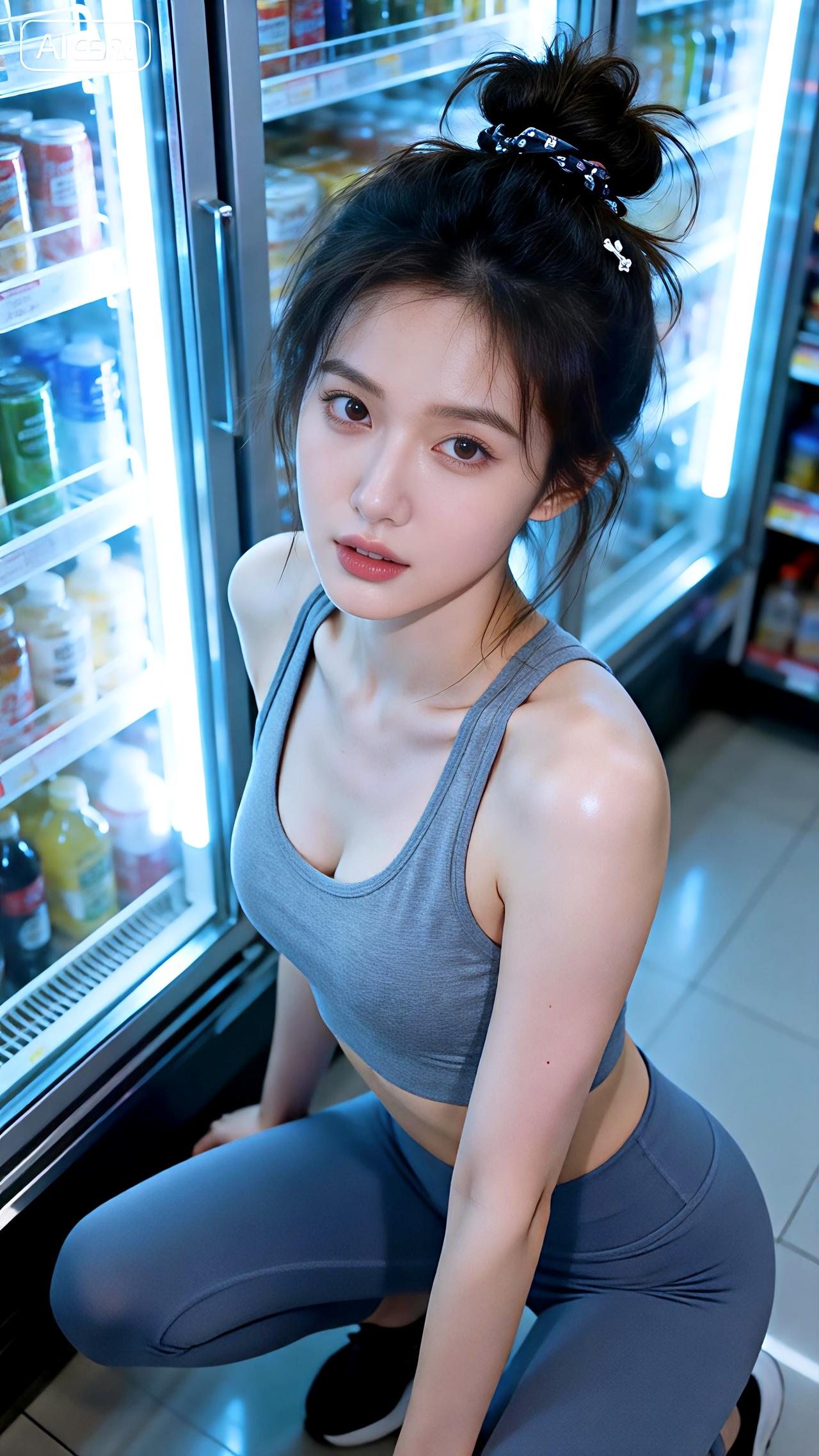 冷光漫浸霜雪肌，弯腰拾得夜温柔。豆包壁纸