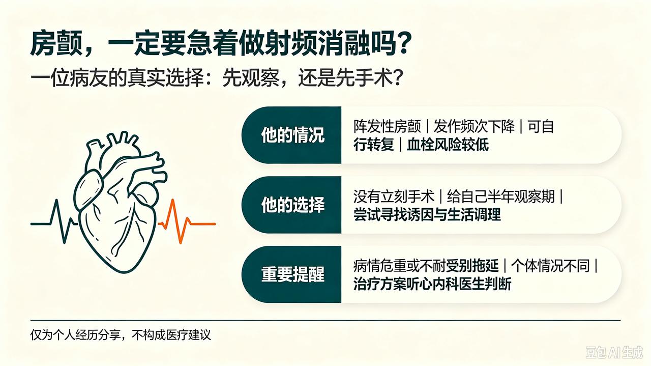 房颤，一定要急着做射频消融吗？有没有房颤病友，确诊之后，在要不要做射频消融