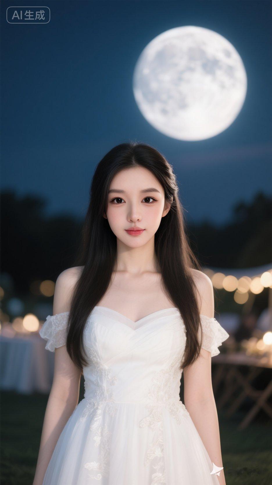 容颜清丽脱俗，娇俏灵动。清澈明亮的大眼睛，弯弯的柳眉，长长的睫毛，白到发光的肌肤