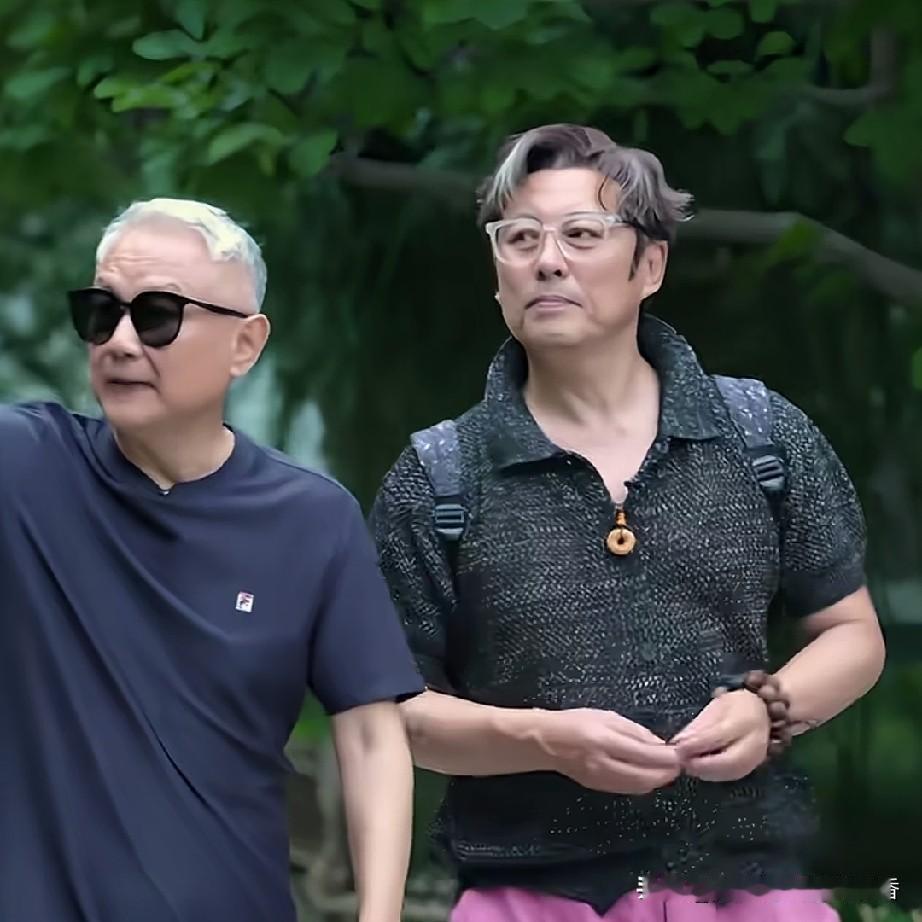 演员高宏亮和欧阳奋强再次来到当年87版《红楼梦》拍摄基地大观园，两人高兴的大声喊