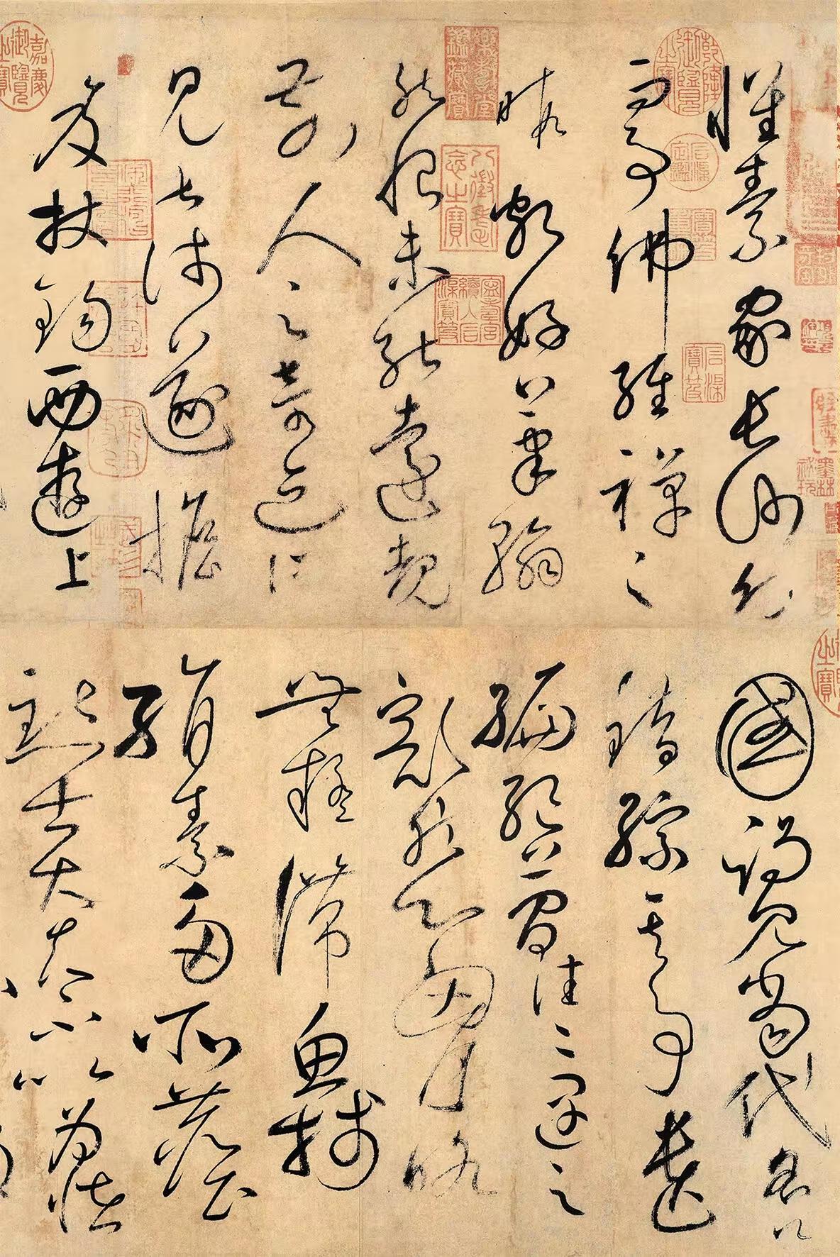 怀素不愧为千年草圣，这草书也太洒脱，太奔放，太漂亮了！这线条若天女裙带飘逸，如游