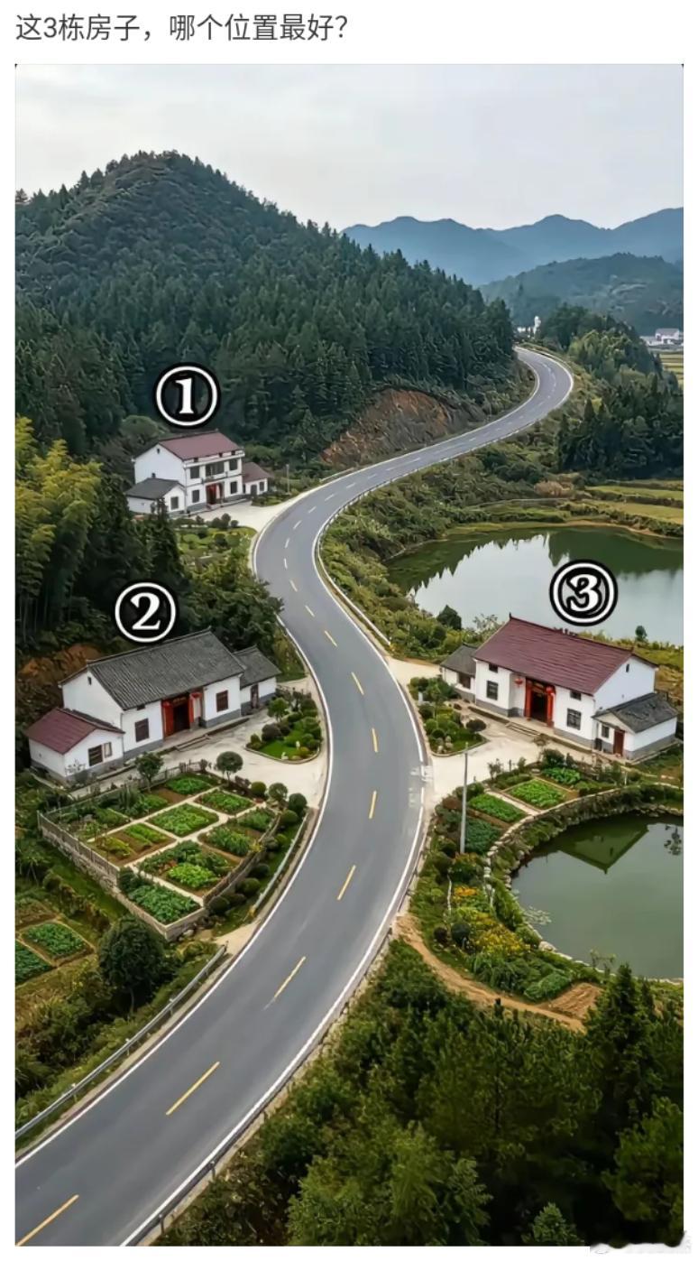 这三栋房子，你们觉得哪个位置最好？