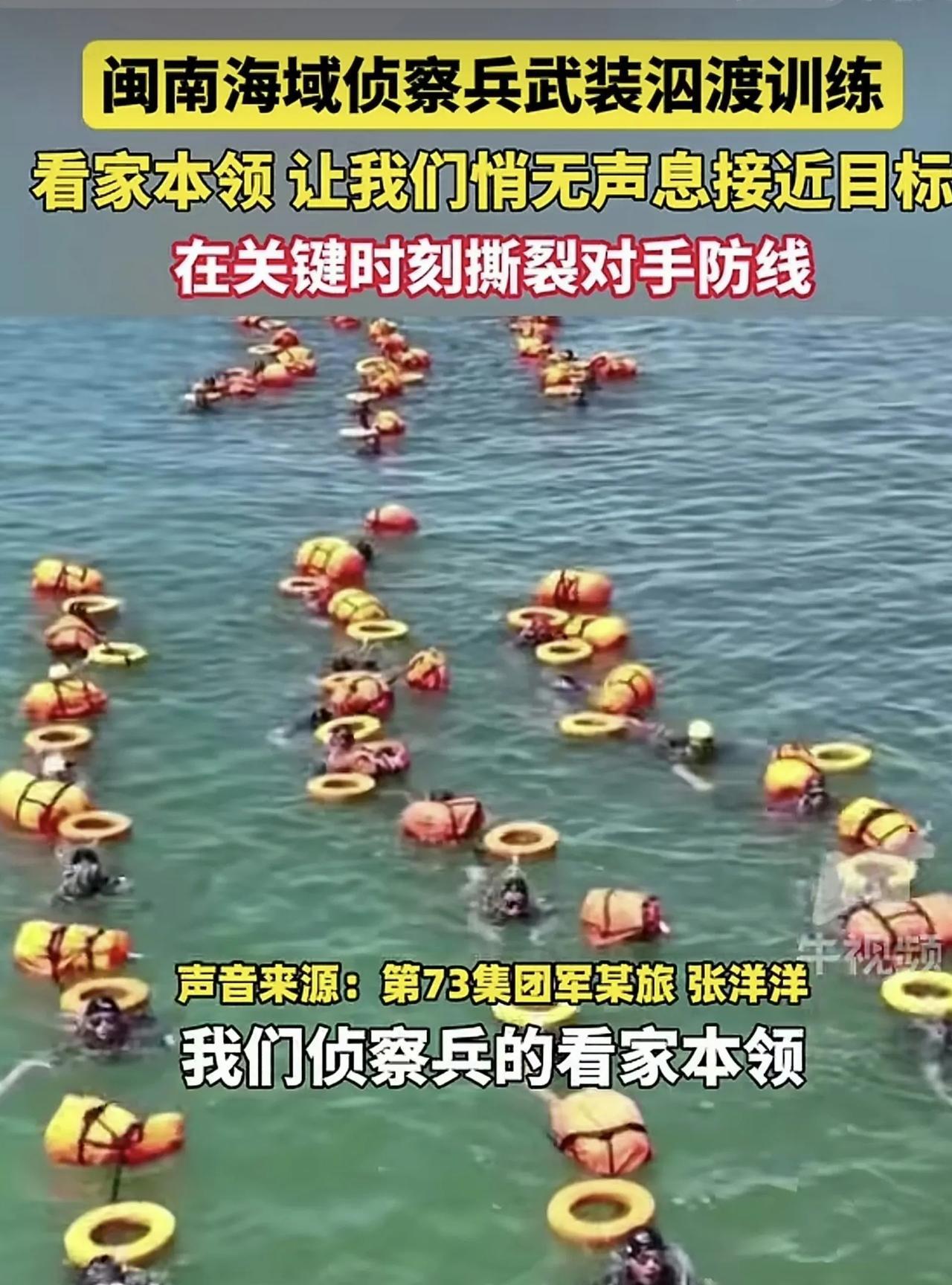 有网友上传的视频是我陆军部队侦察兵在福建南部海域进行海上侦察和格斗训练的场景，无