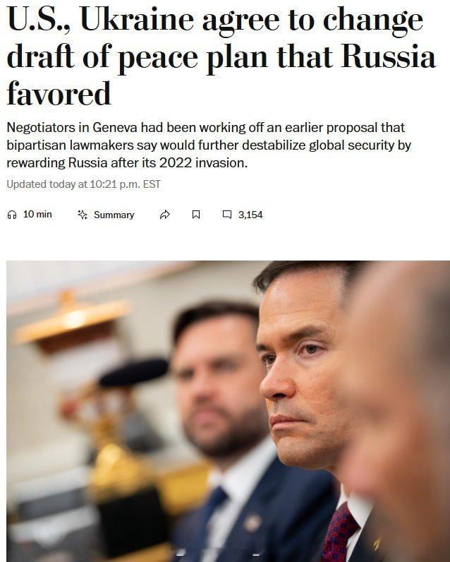 据《华盛顿邮报》报道，美国国内支持特朗普和平计划的人士认为，时间对乌克兰不利。华