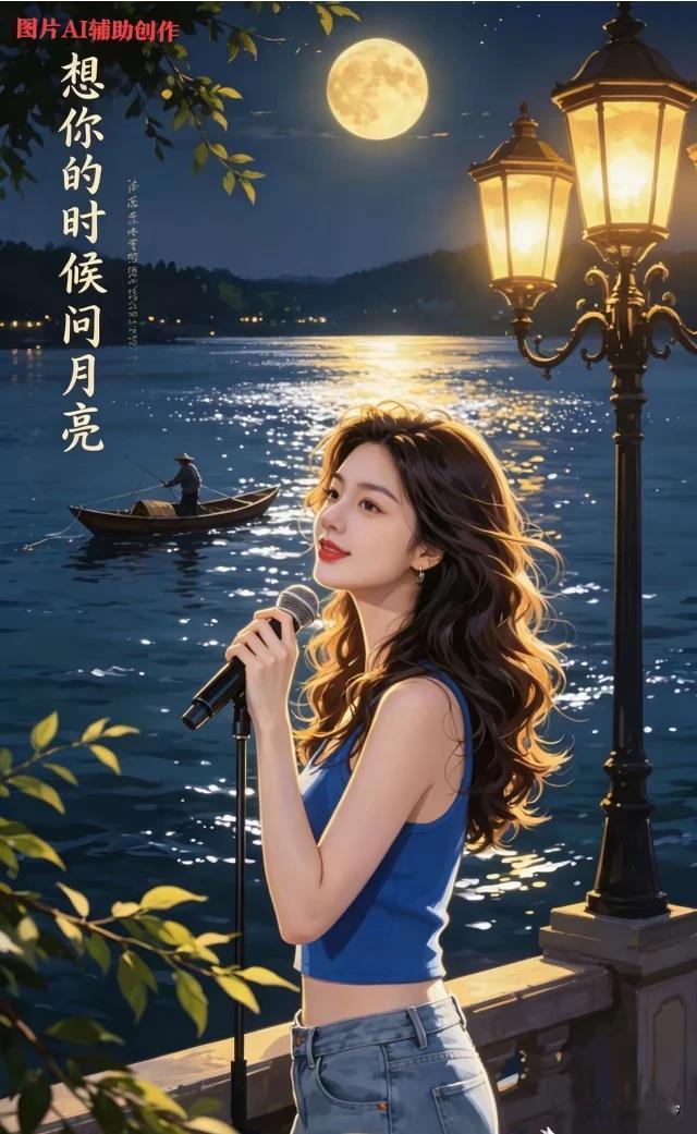 独闯天涯思故乡，佳人持麦诉愁肠。心中思念无从寄，遥望星空诉沧桑。