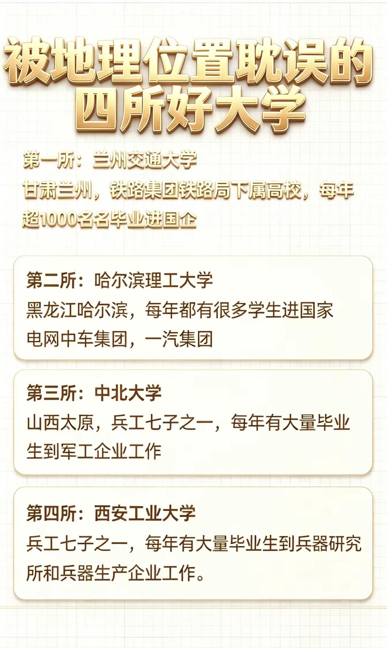 被地理位置低估的4所实力派大学！。