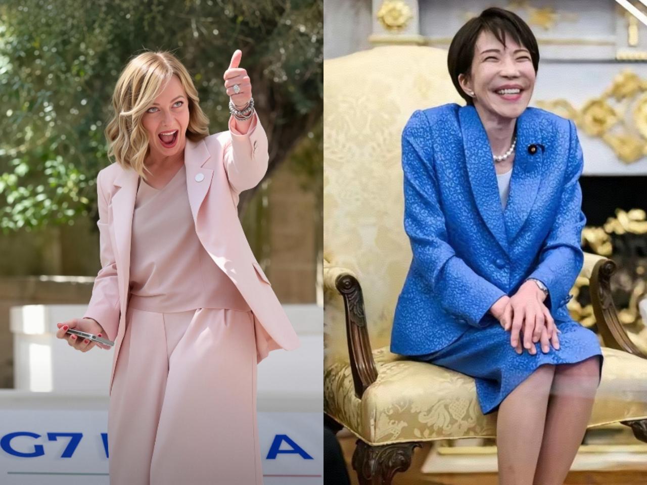 梅洛尼为什么总是一身西装？看看人家高市早苗…很多人都发现了，意大利总理梅洛尼