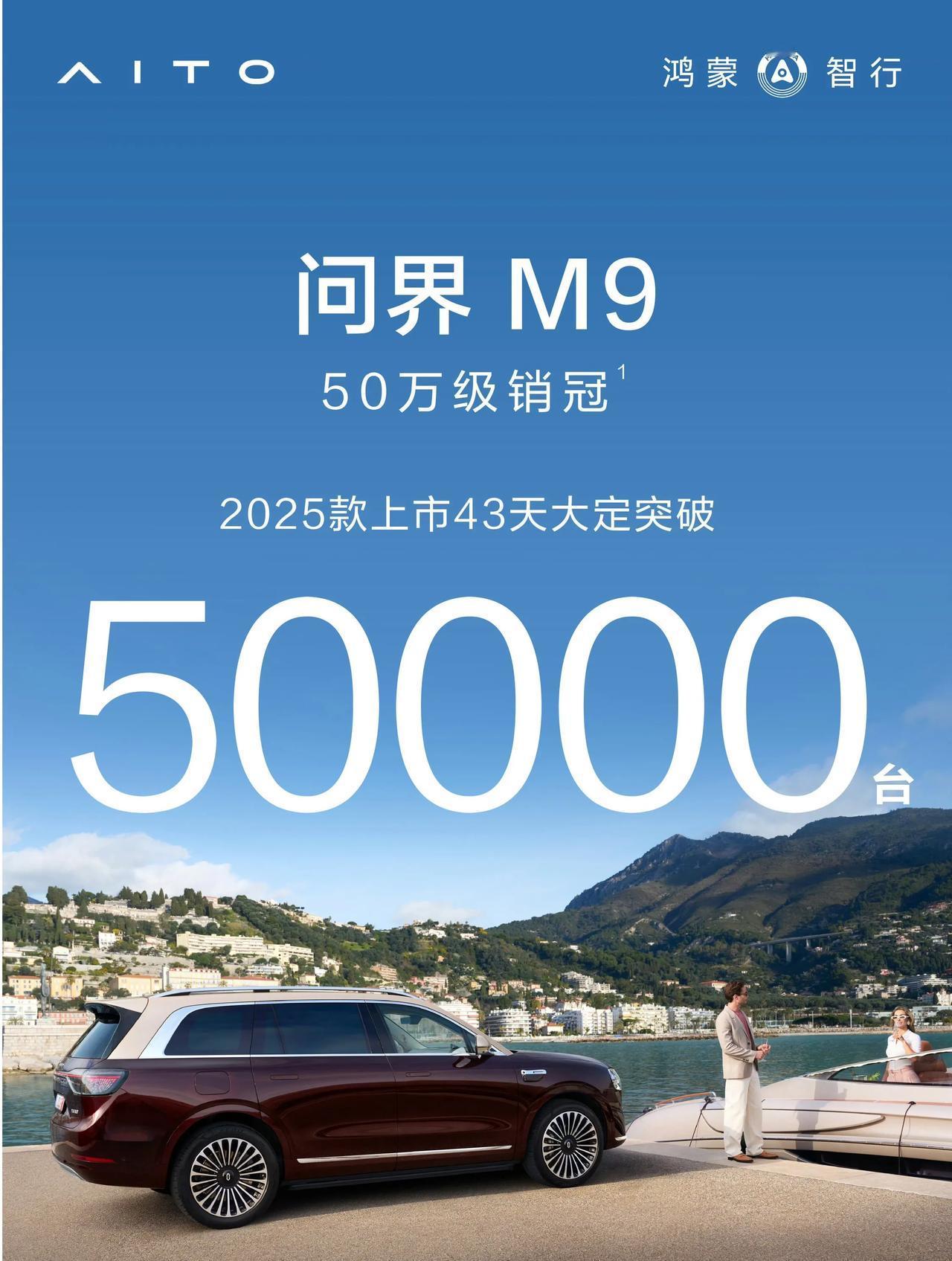 问界M9已经突破5万了，用了一个半月。很多时候，觉得华为老是发这样的数据，很轻松