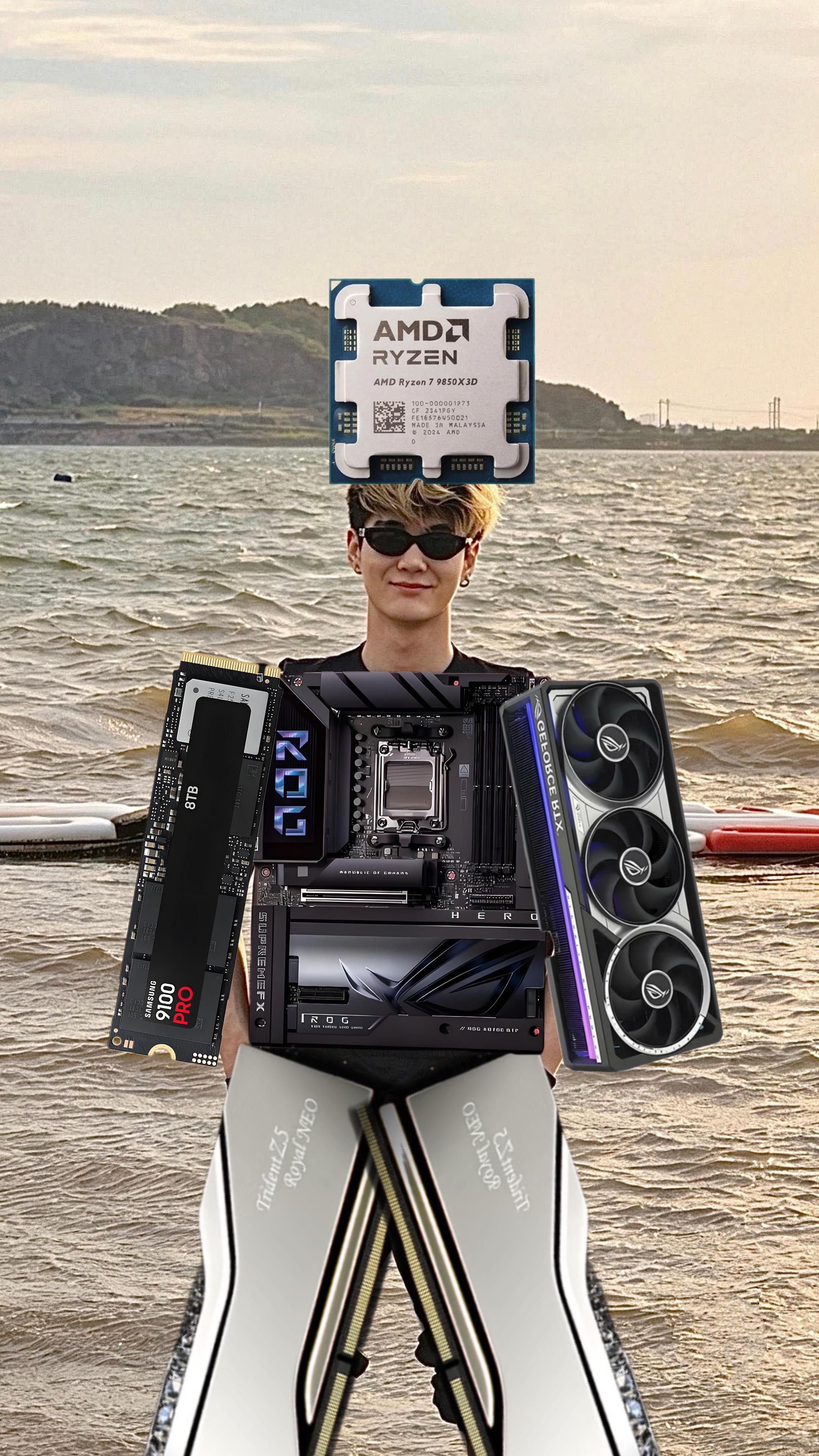 打完暑假工我就这样 CPU：AMD  9850X3D 主板：华硕ROG...