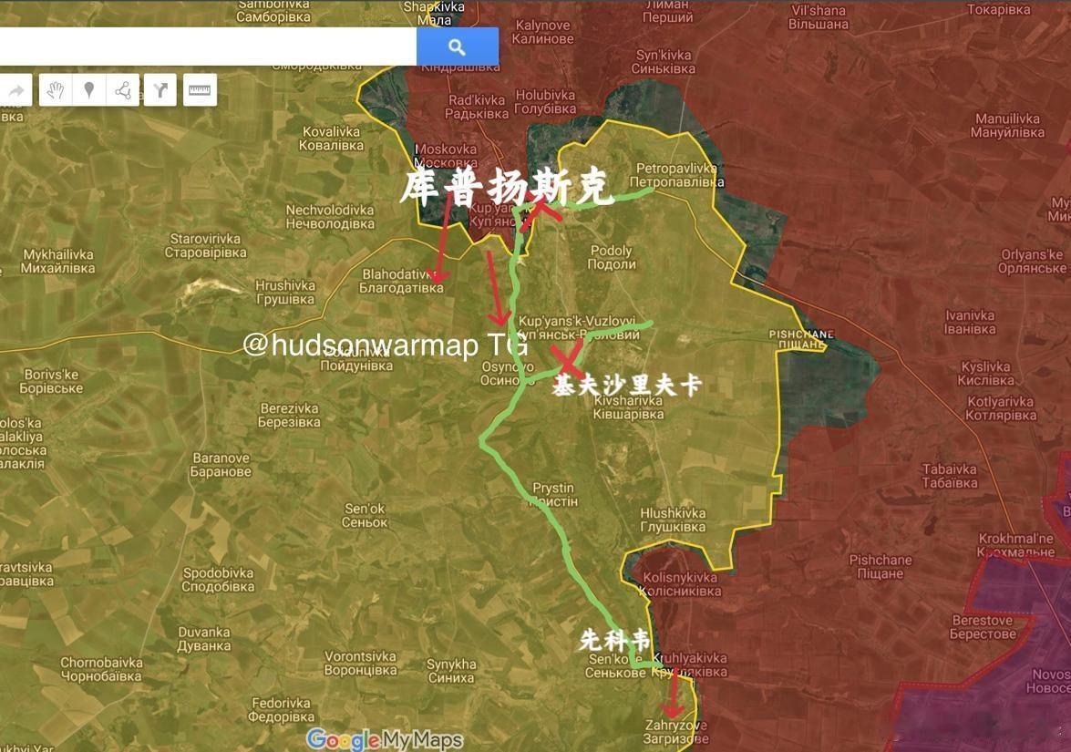 库普扬斯克东南的奥斯基尔河东岸实际上是一个巨大的包围圈来源：HudsonWar