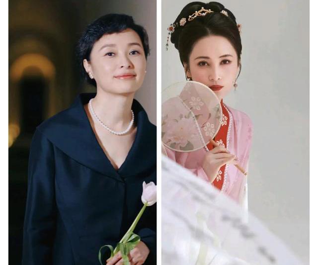 53岁和50岁，女明星的差距能有多大？看看同一天发拜年照的吴越和蒋勤勤，你会倒