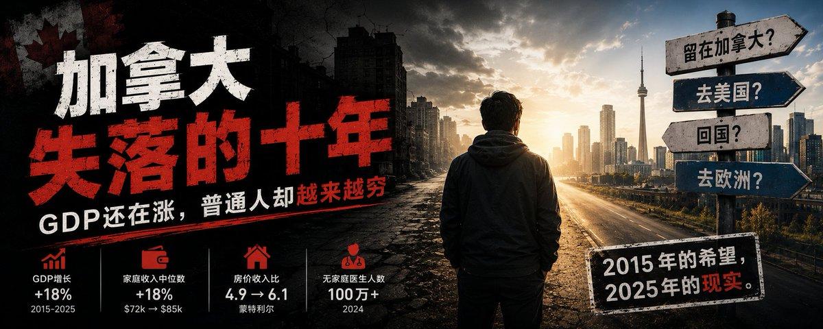 【加拿大失落的十年：总量在涨，人均在跌，普通人为什么越来越穷？】十年，足以让一