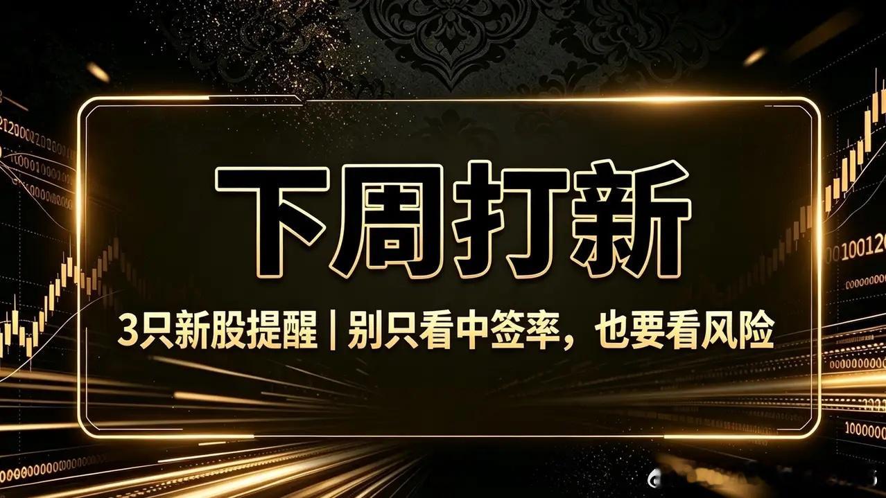 下周3只新股可申购，这只要警惕破发风险！翻了下新股预约列表，下周一共3只可以申购