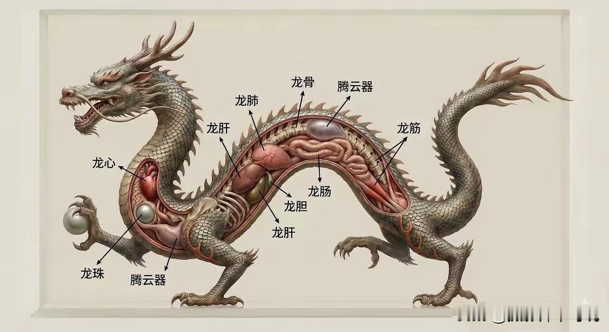 这位作者太有才了，居然把龙的内脏画得这么“真实”。都说龙肝凤胆是美味佳肴，小时候