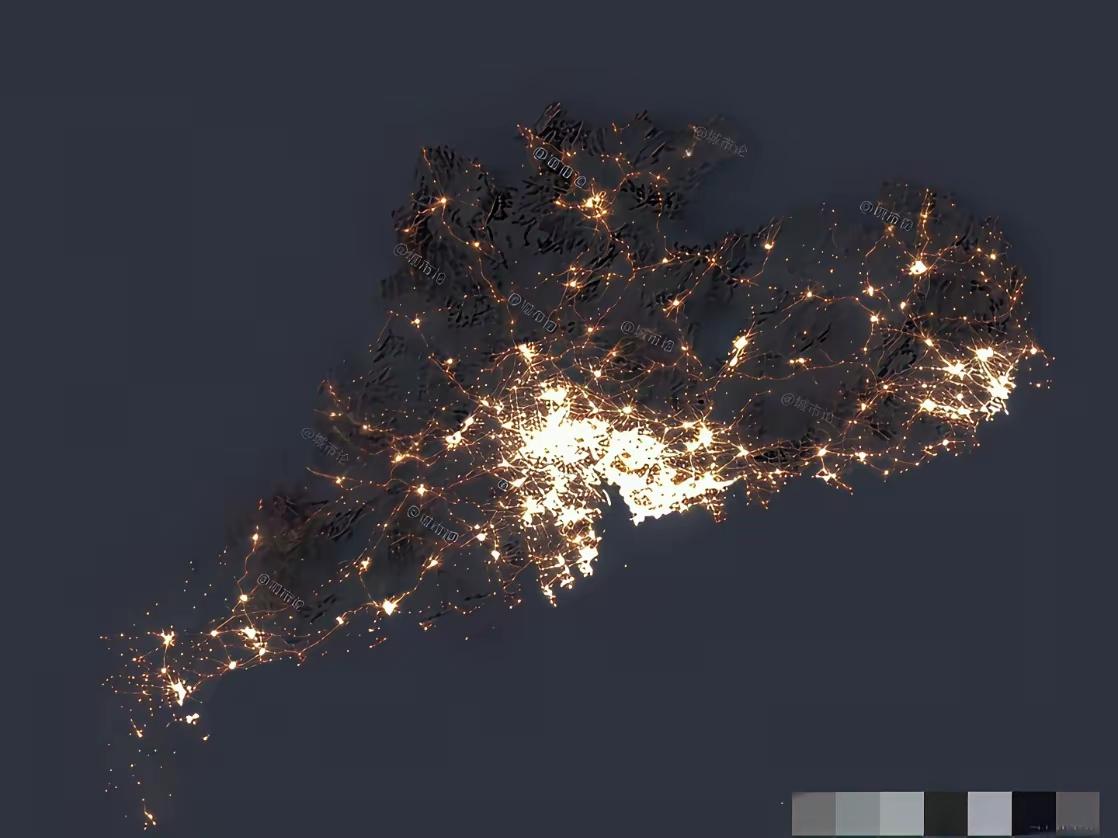 看广东卫星灯光图最亮的是珠三角，然后就是粤东的潮汕地区。真是想不明白啊，算人口粤