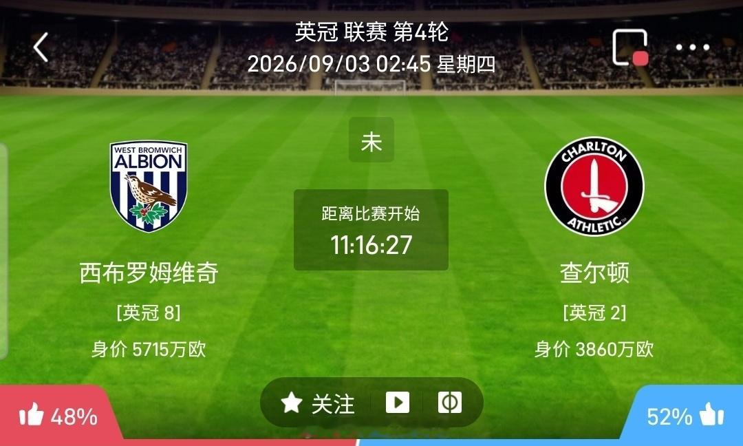 【足球】周三008英冠方向：西布罗姆vs查尔顿英冠：西布罗姆VS查尔顿时间：20