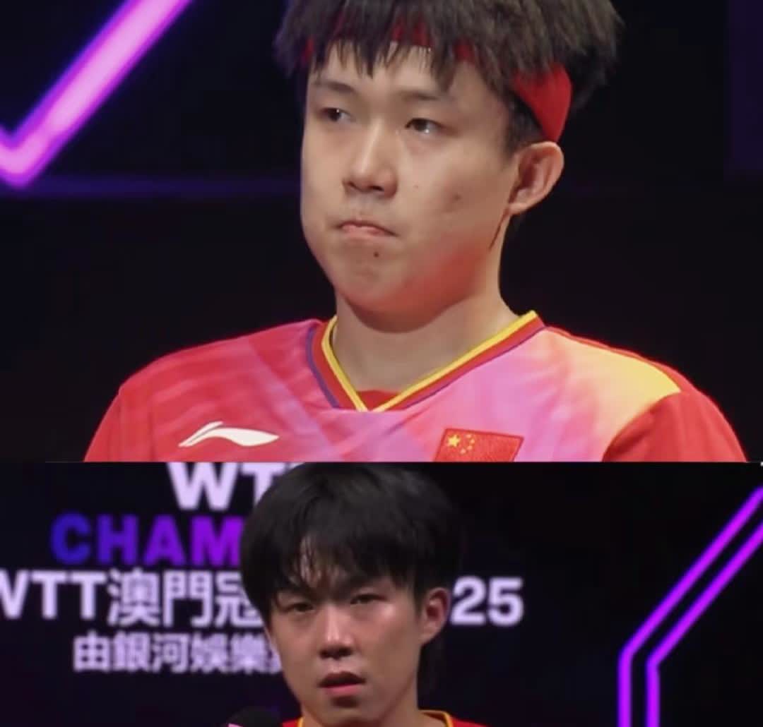 上面是2024的澳门，下面是2025的澳门，王楚钦整整瘦了一圈，