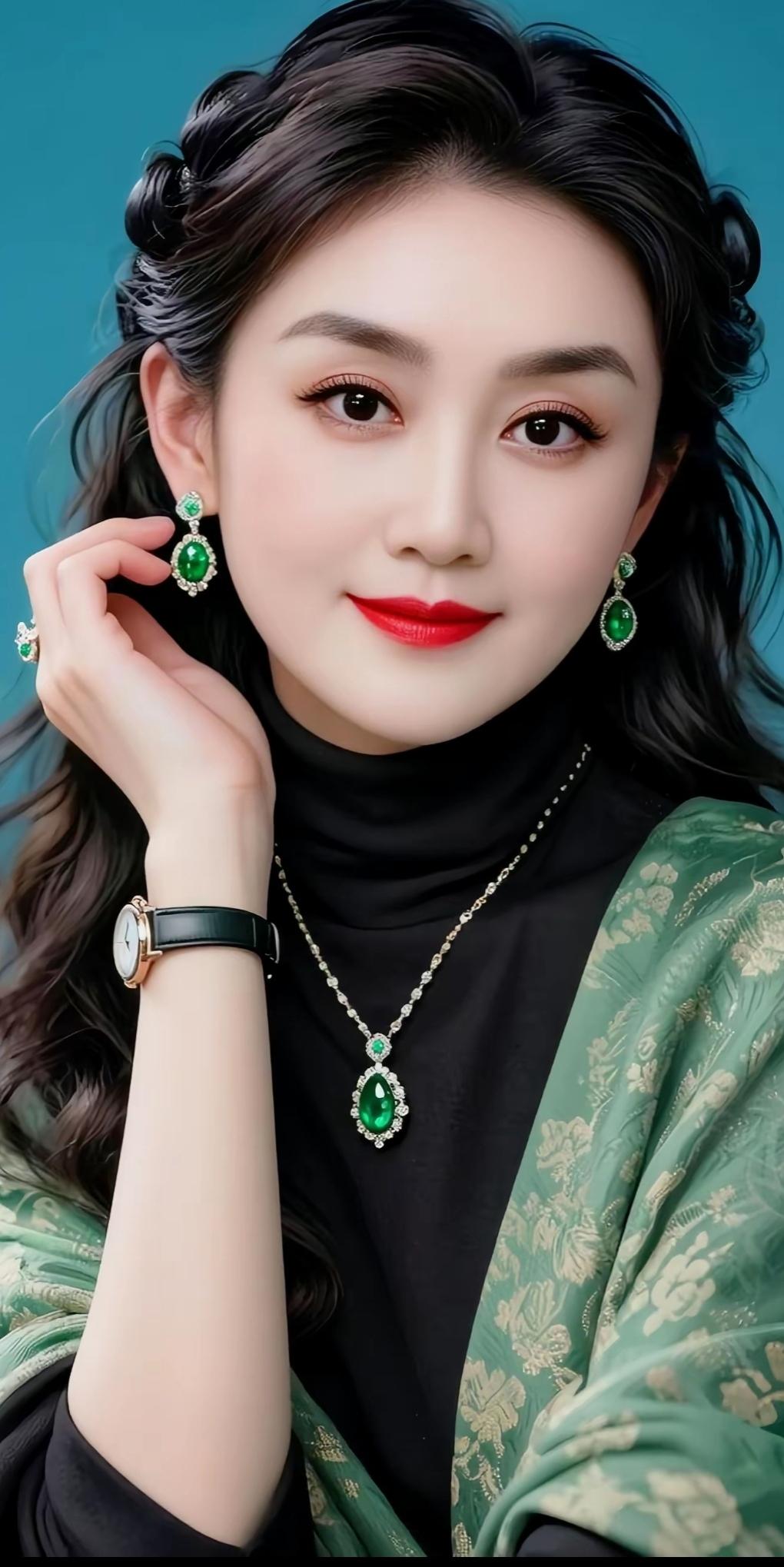 优雅绿宝石，闪耀你的每一天，精致的容颜，如诗如画，气质如兰。高清美女美女人像群