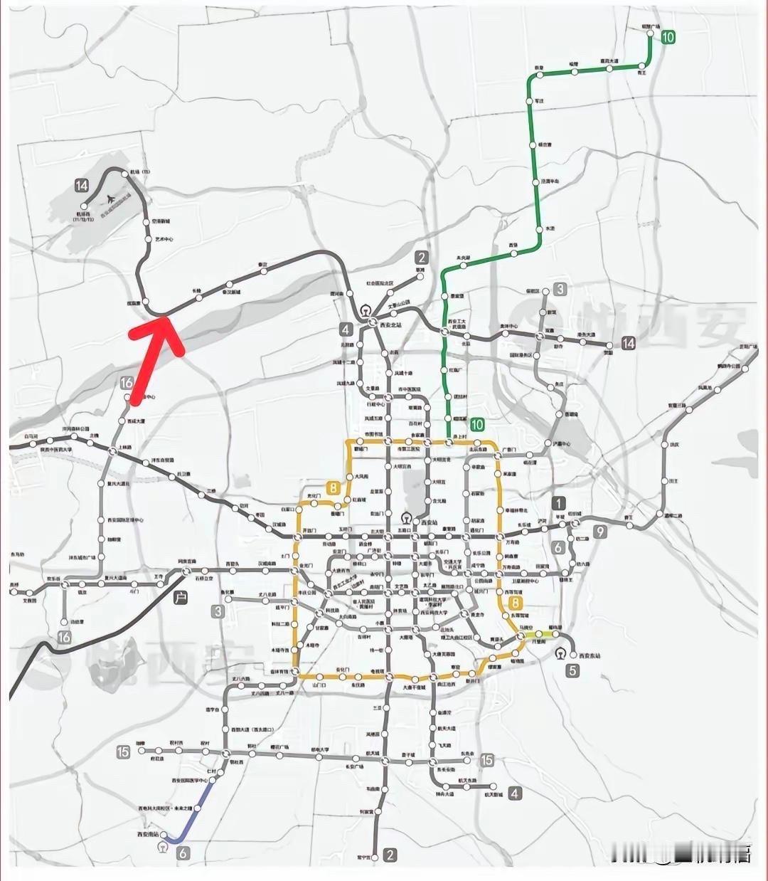 西安最孤独的地铁线，明明是城区线路，却比郊区线还要冷清，它就是西安地铁16号线。