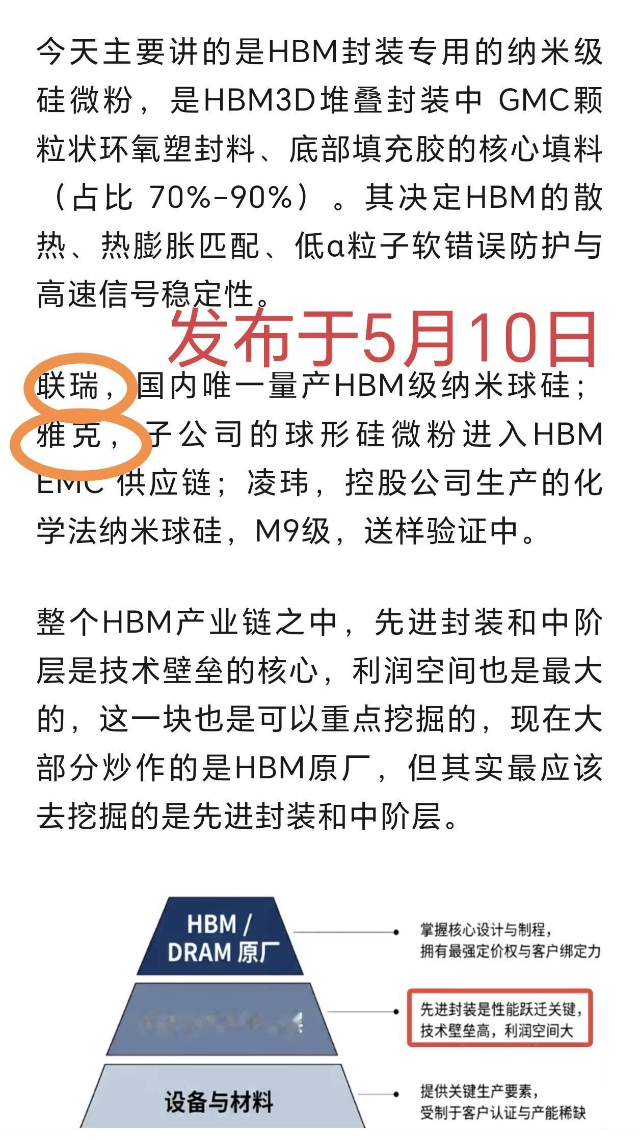 无意中买中牛股，当时是挖掘HBM的上游材料，然后挖掘了联瑞和雅克，没想到雅克还是